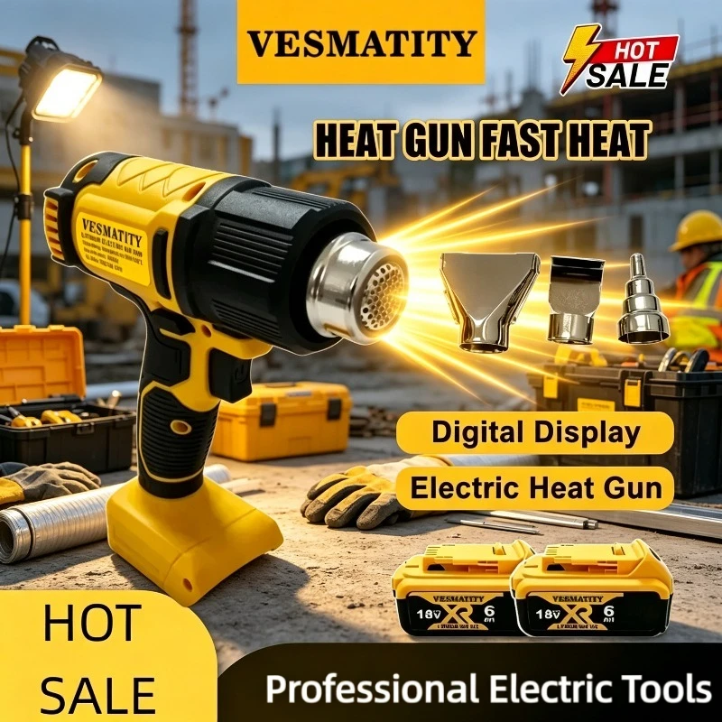 Cordless Portable Heat Gun Tool Only Shrink wrapping Industrial electric hot air gun Thermal blower Tool For DEWALT Battery