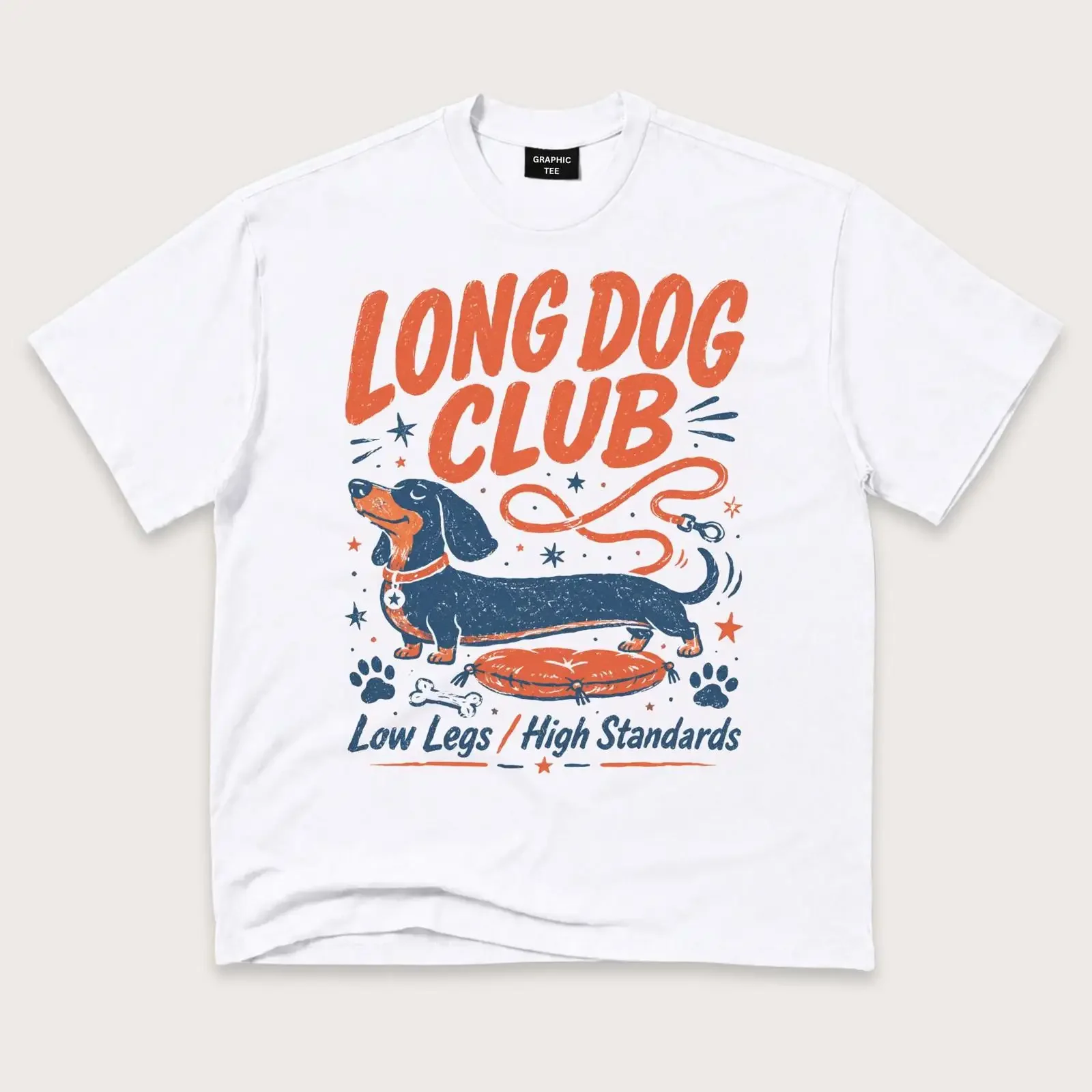 Dachshund T Shirt Long Dog Club Wiener Lover  vintage Washed graphic Stretched Casual Comfortable Versatile fashion Soft homme