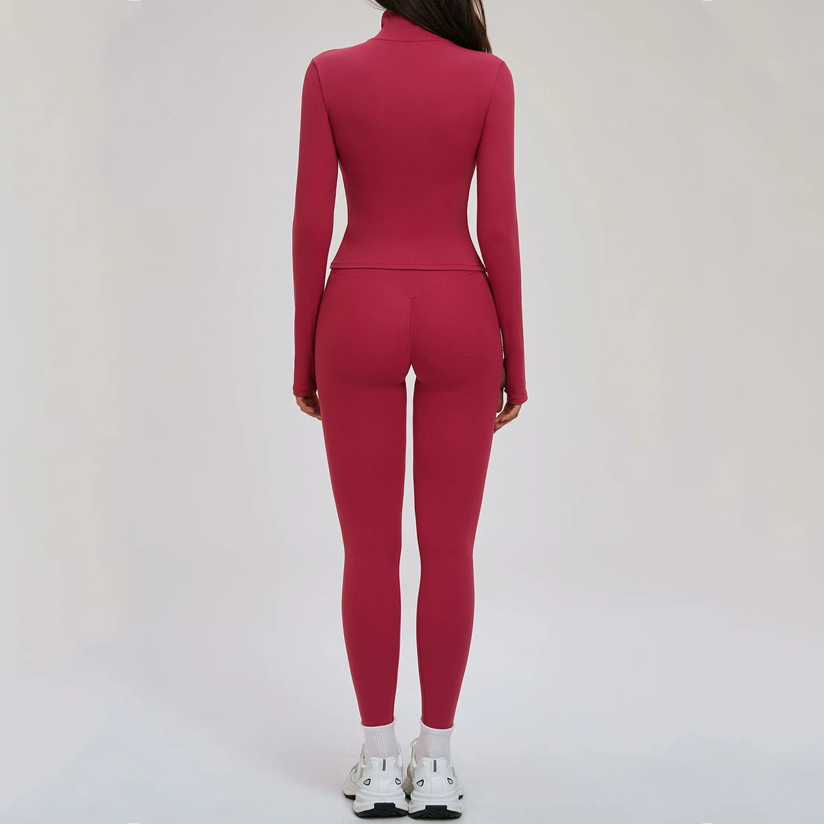 

Комплект из 2 предметов: спортивная куртка и леггинсы для йоги, активного отдыха, тренировок, бега, фитнеса, занятий в спортзале, с эффектом пуш-ап