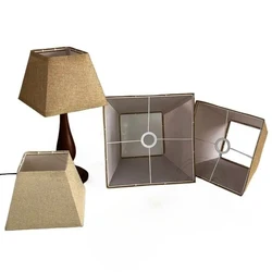 KD Square cut corner lampshade Burlap Small large table lamp shade floor lamp Beige linen Lamp shades Natural Linen Hand Crafted