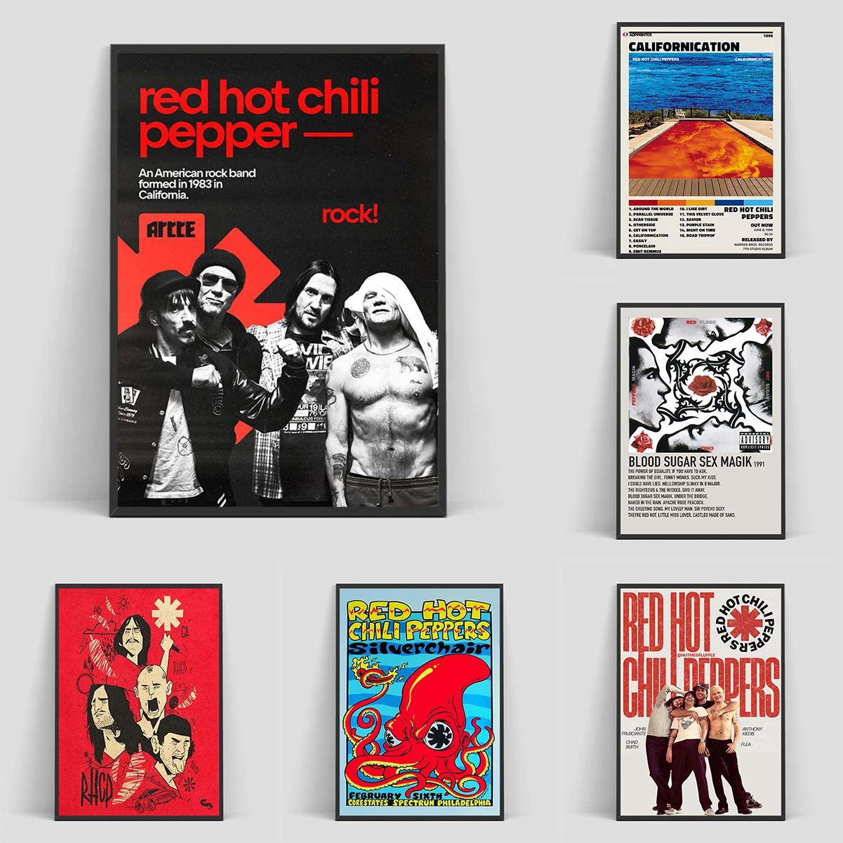 

Popular Rock Band Red Hot Chili Peppers Poster Coffee House Bar Kitchen Decor Room Aesthetic Decorative Paintings Wall Posters