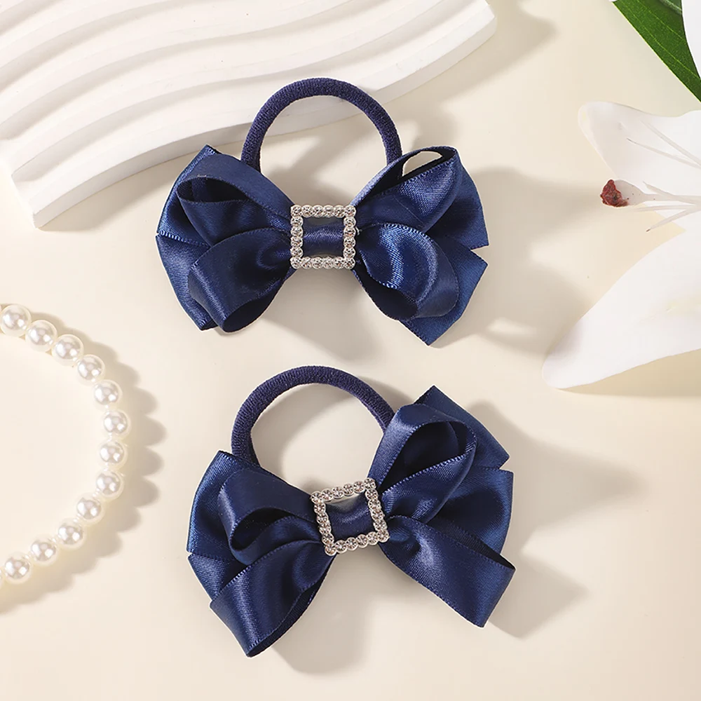 BABY BOWS 2 Stück/Set Kinder Mädchen Niedliche Doppelschichtige Schleifen-Haargummis Haarbänder Kinder Basis-Pferdeschwanz-Kopfschmuck Haaraccessoires – Detail 14