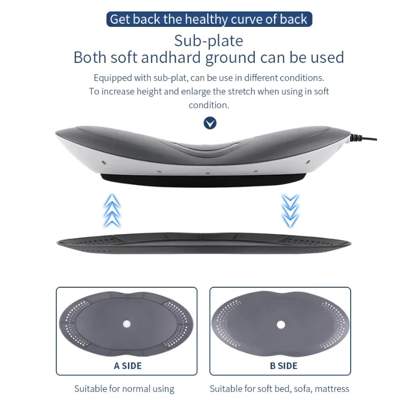 Electric Lumbar Traction Device: RGB Light Therapy + Airbag Adjustment, Spinal Support & Back Massage Waist Massager Waist Relax