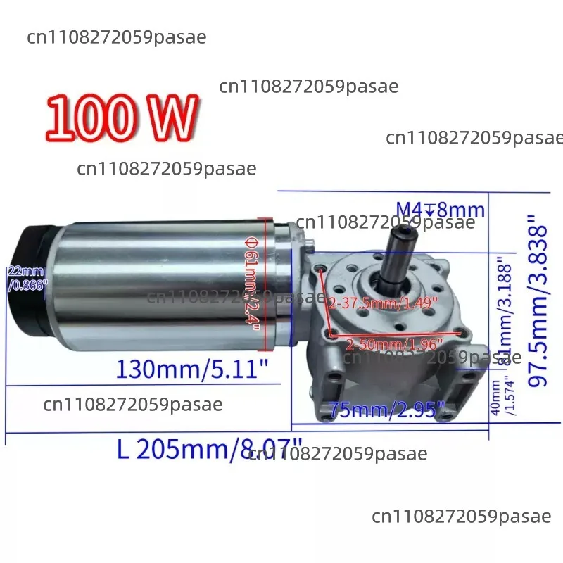 100W Dual-Signal Worm Gear Encoder Motor for Hotel Automatic Doors