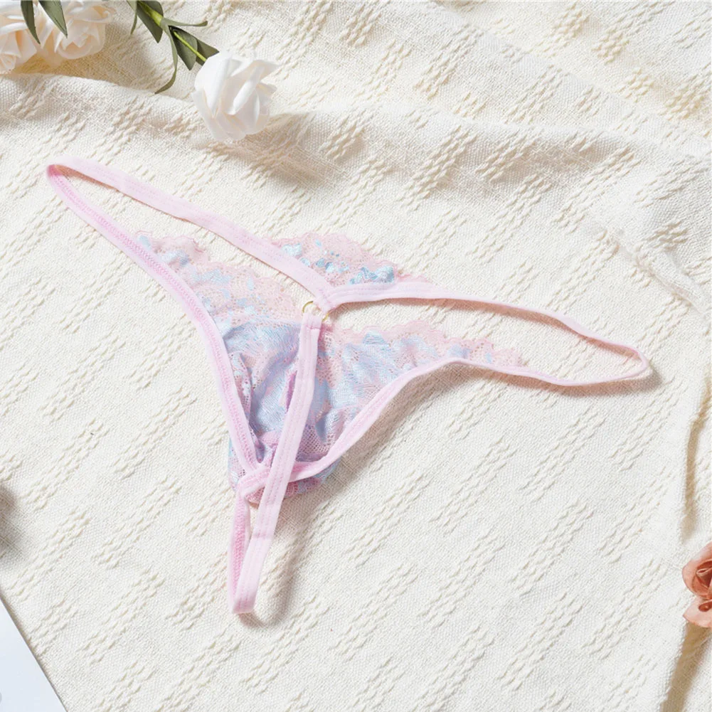 Men Lace Mesh Underwear Gay Bulge Pouch Sexy Accessories Hot G-String Japanese Thongs Printing Low Waist Extreme Men's Panties
