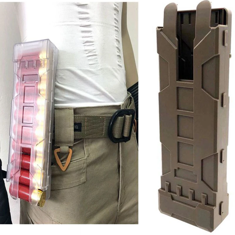 Tactical Molle Magazine Box, Outdoor Hunting Ammunition Case, Bag Reload Shotgun Carrier, 10 Rounds, 12 Caliber