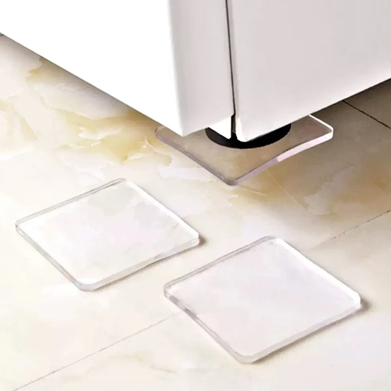 4/12Pcs Transparent Anti Vibration Shock Absorbing Pad Mat Washing Machine Self Adhesive Mute Anti-Shock Protection Porte Pad