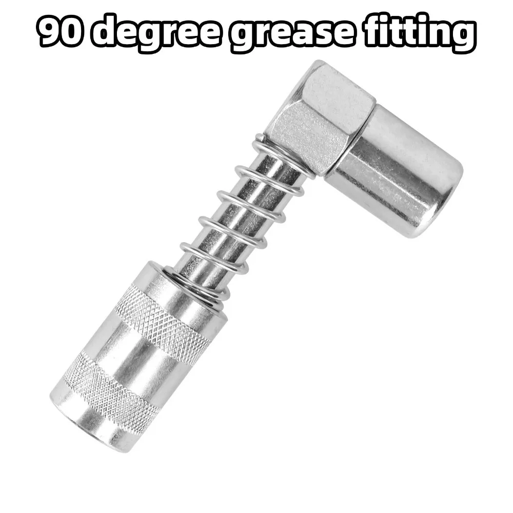 90 Degree Grease Gun Coupler, Angled Grease Fitting Adapter,Gear Oil Connector for Tight Spaces,Car & Truck Repair Tool