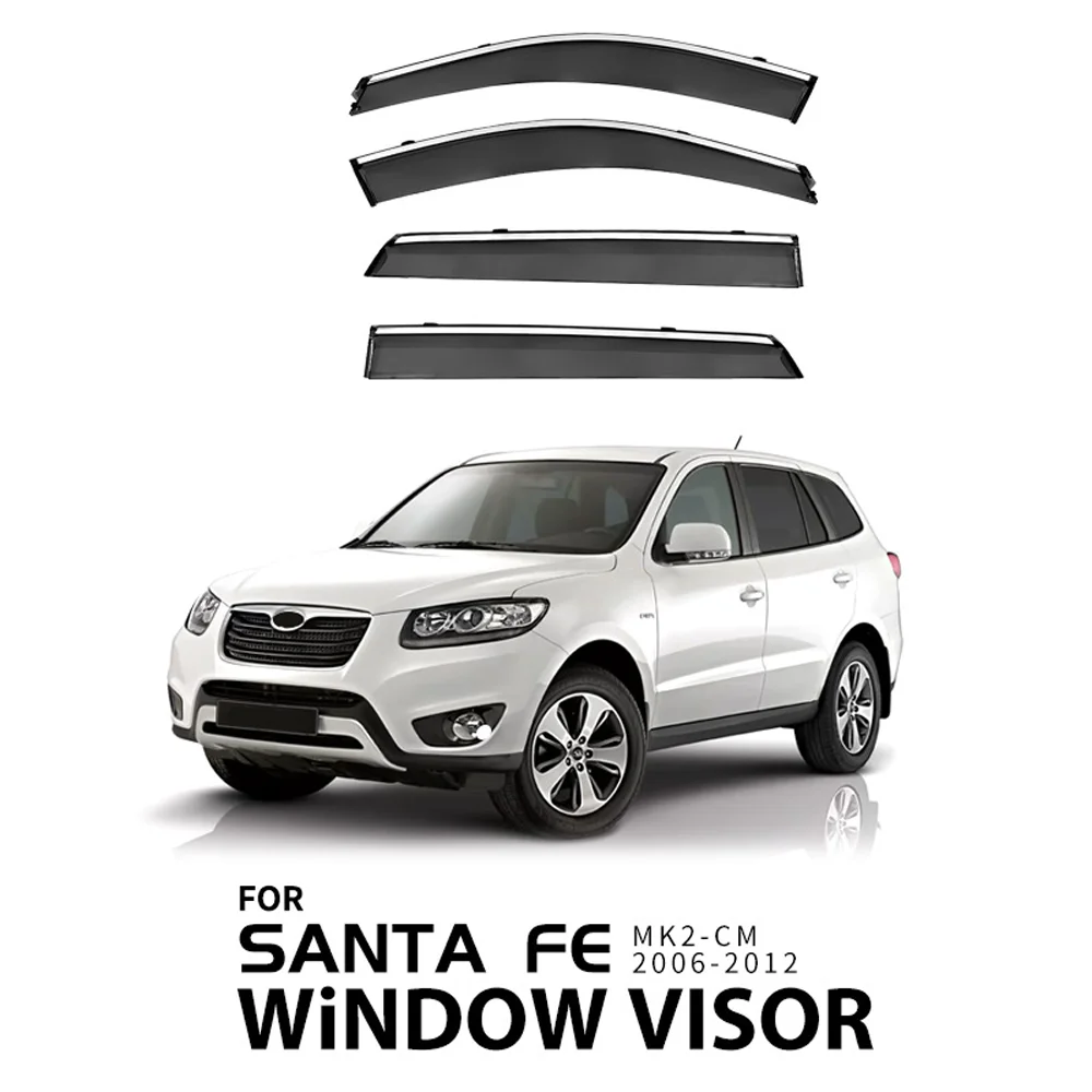 

Хромированные полоски, защита от дождя для HYUNDAI SANTA FE CM 2006-2012, оконный козырек, ветровые дефлекторы, дверной козырек, вентиляционные шторы, вентиляционный козырек