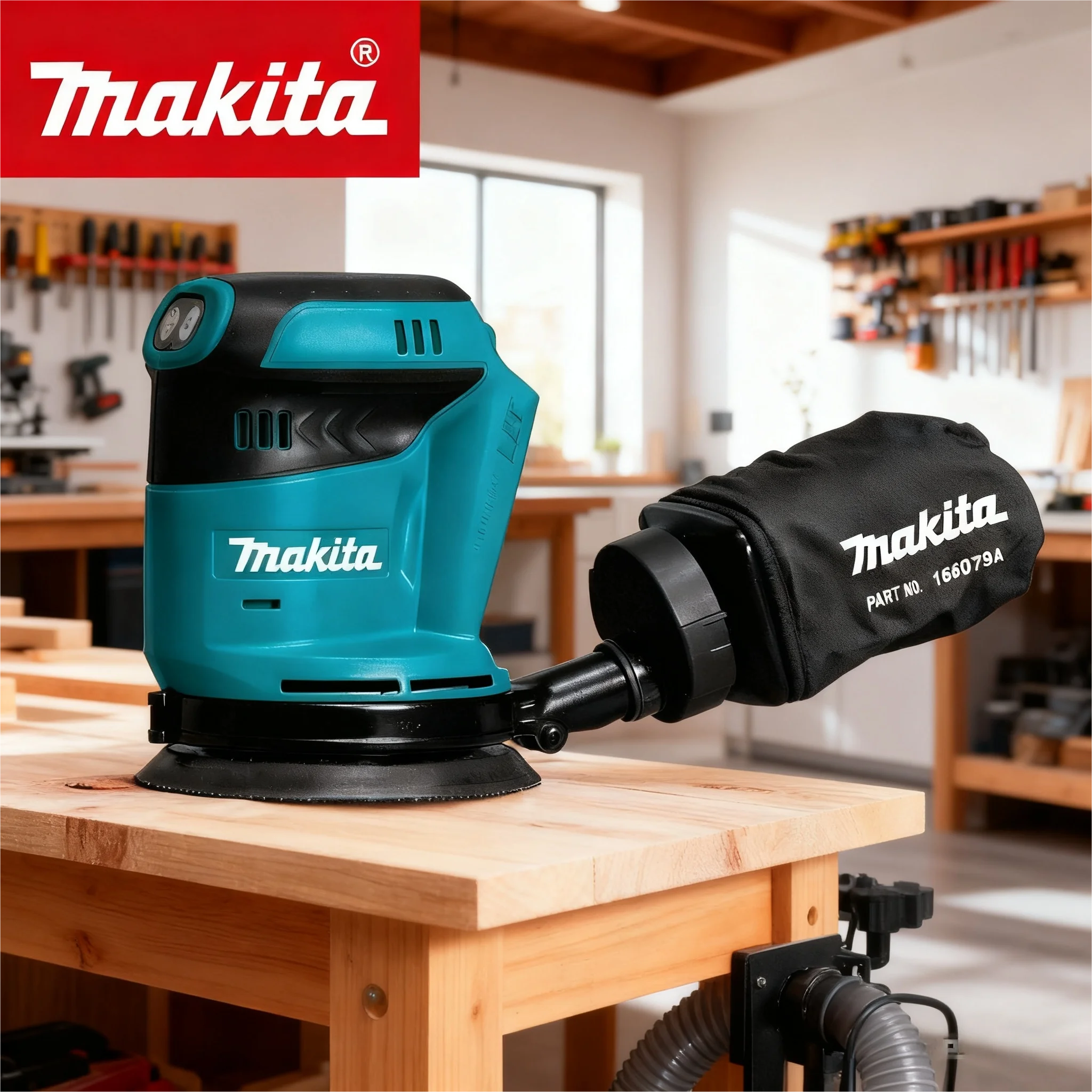 ماكيتا DBO180 18 فولت أداة الصنفرة المدارية اللاسلكية مع حقيبة تجميع الغبار 160079A لتلميع وتشطيب الخشب