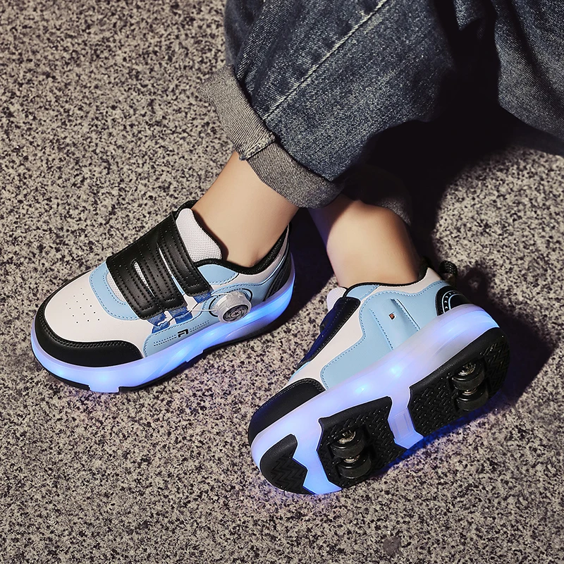 

New Viral Kids' Heelys: Girls' 4-Wheel Detachable, Boys' 2-Wheel Summer & Student Transformable Wheeled Skates