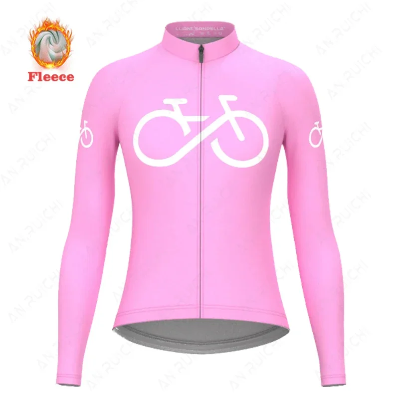 2023 Winter Warm Fleece Cycling Jersey Women Fashion Bike Clothes Mountain Outdoor Triathlon Wear Bicycle Jacket Ropa Ciclismo