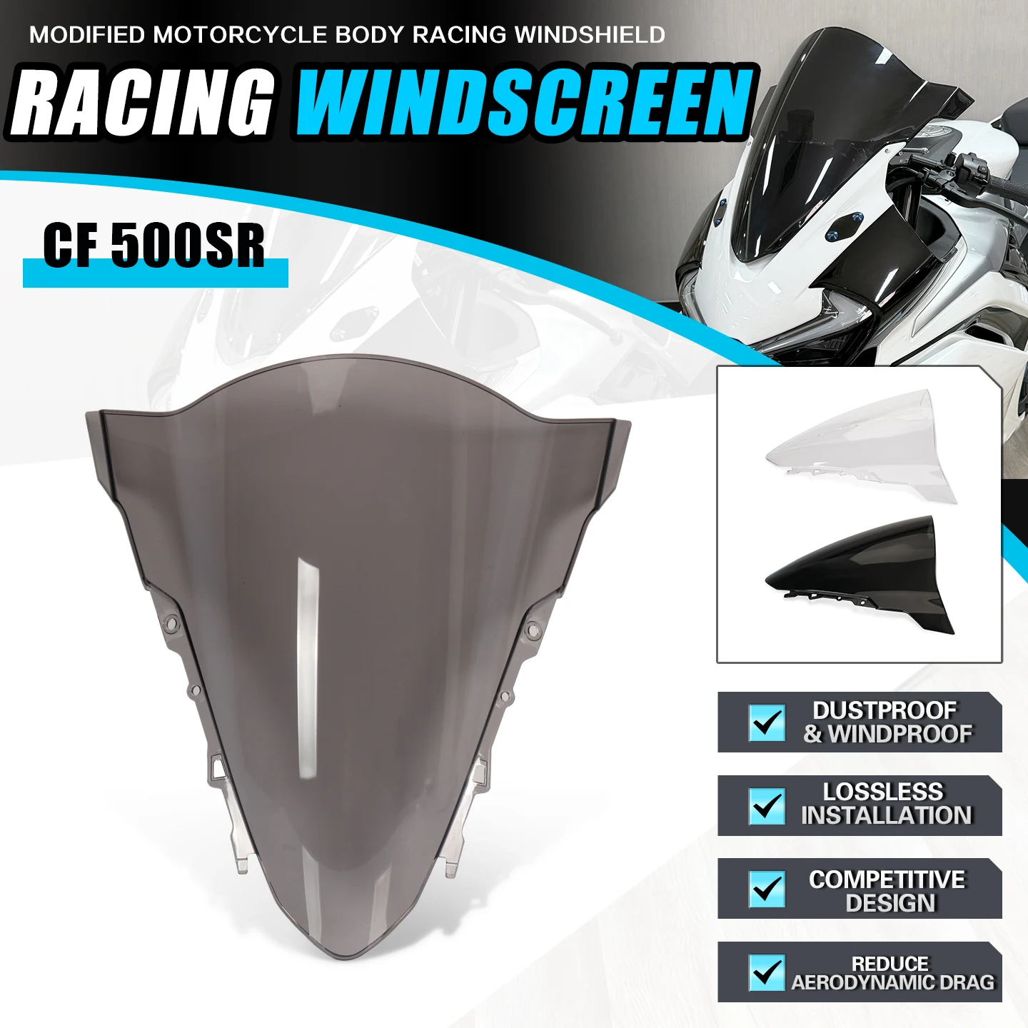 For Cf 500SR 500 SR Motorcycle Accessories Racing Windscreen Windshield Wind Deflectors Shield Protector
