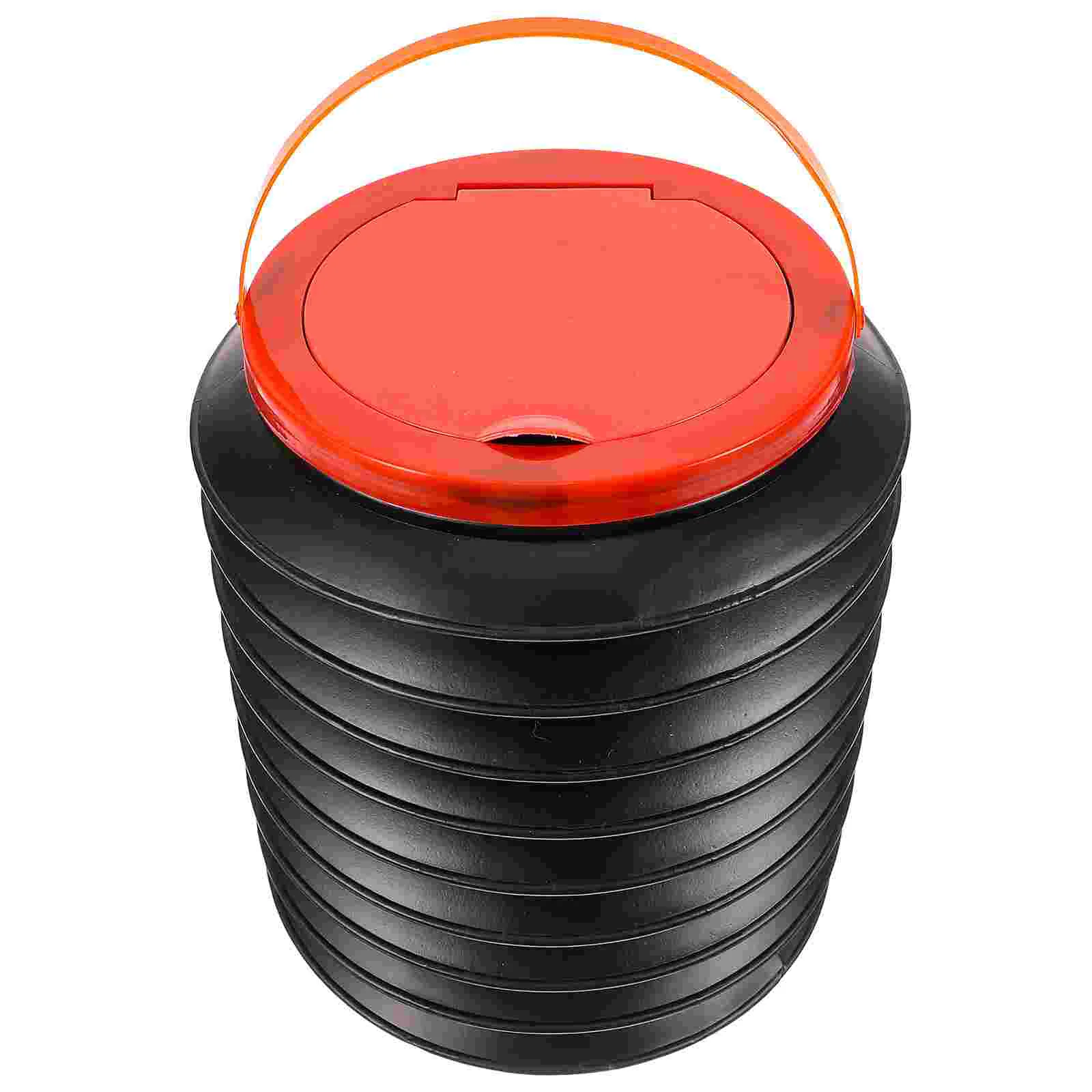 Folding Water Bucket Trash Can with Lid Fishing Camping Automotive Garbage Cans