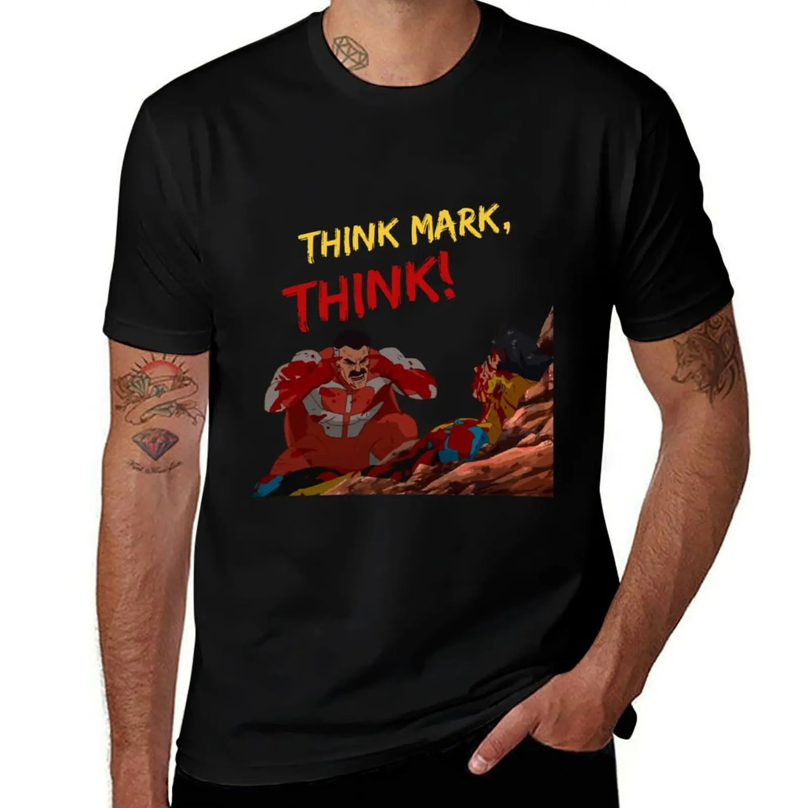 THINK MARK, THINK! MEME from Invincible Omniman T-Shirt Thanksgiving Day Tee Top