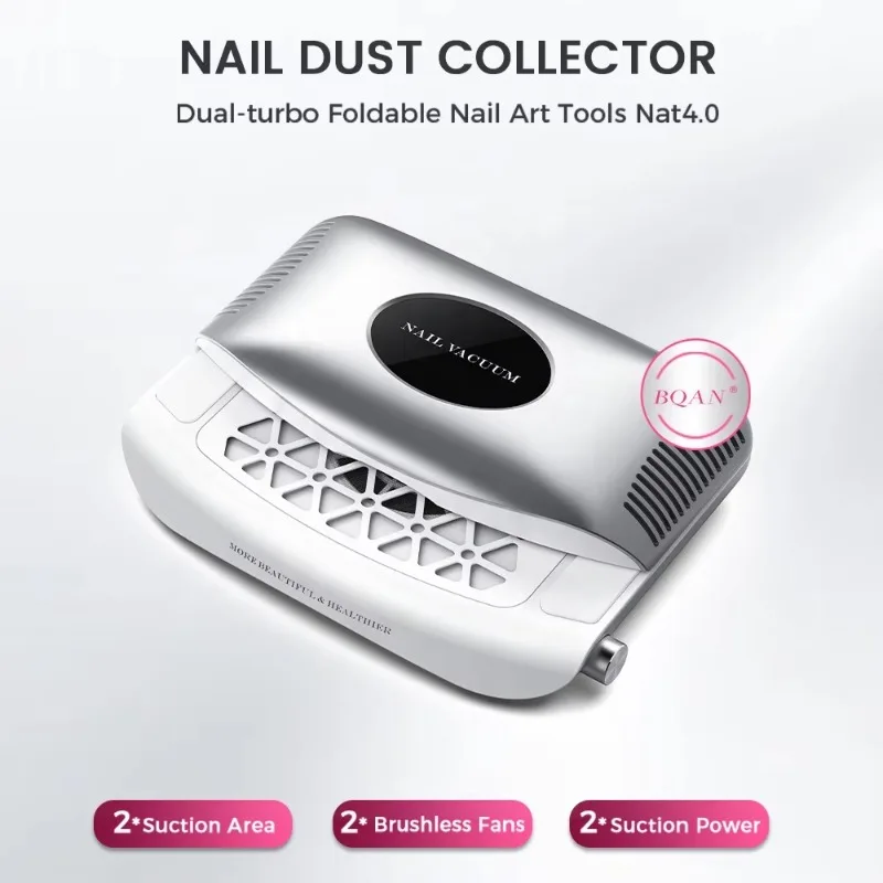 New Design Foldable Dual-Turbo Fan Nail Vacuum Strong-Suction Cleaner Nail Dust Collector for Nail Salon