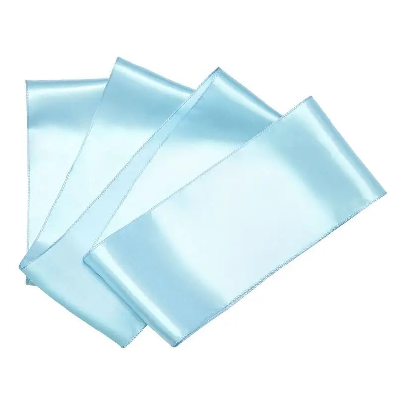 

Free Shipping-Silk Seat Ribbons 7 x 108 inch For Wedding Ceremony Baby Shower Party Banquet 100PCS Light Blue Reception Decoration Decorative Chair Ties Back Straps Event Furniture Ornament Accessory Bulk Pack