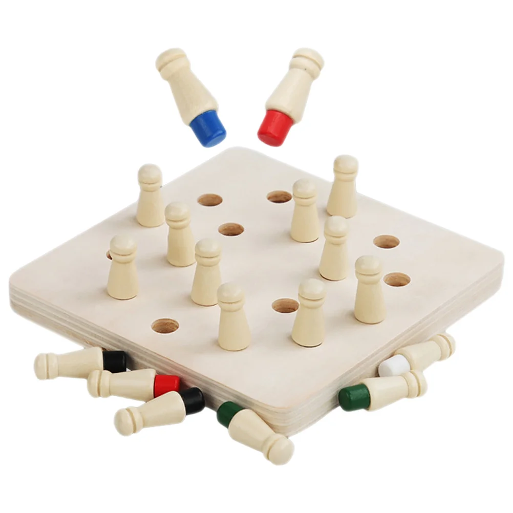 1Set Speicher Schach Holz Spiel für Kinder Frühe Bildung Brettspiel Verbesserung Speicher Konzentration Kleinkind Passenden Spielzeug