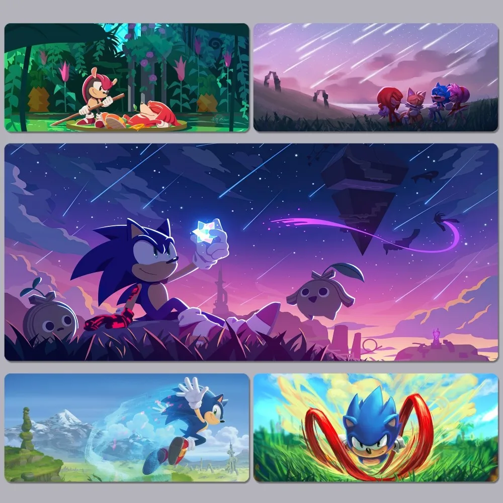 

S-Sonic The H-Hedgehog Mousepad 90x40cm Big Keyboard Mat Table Mat Students Gamer Desktop Mousepad Gaming Mouse Pad for PC