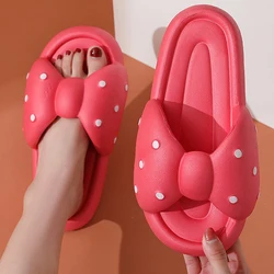 Woman Slipper Female Bow Tie Cute Cloud Sandals Summer Soft Flip Flop Beach Slides Home House Shoe Funny Outdoor Ladies Ribbon