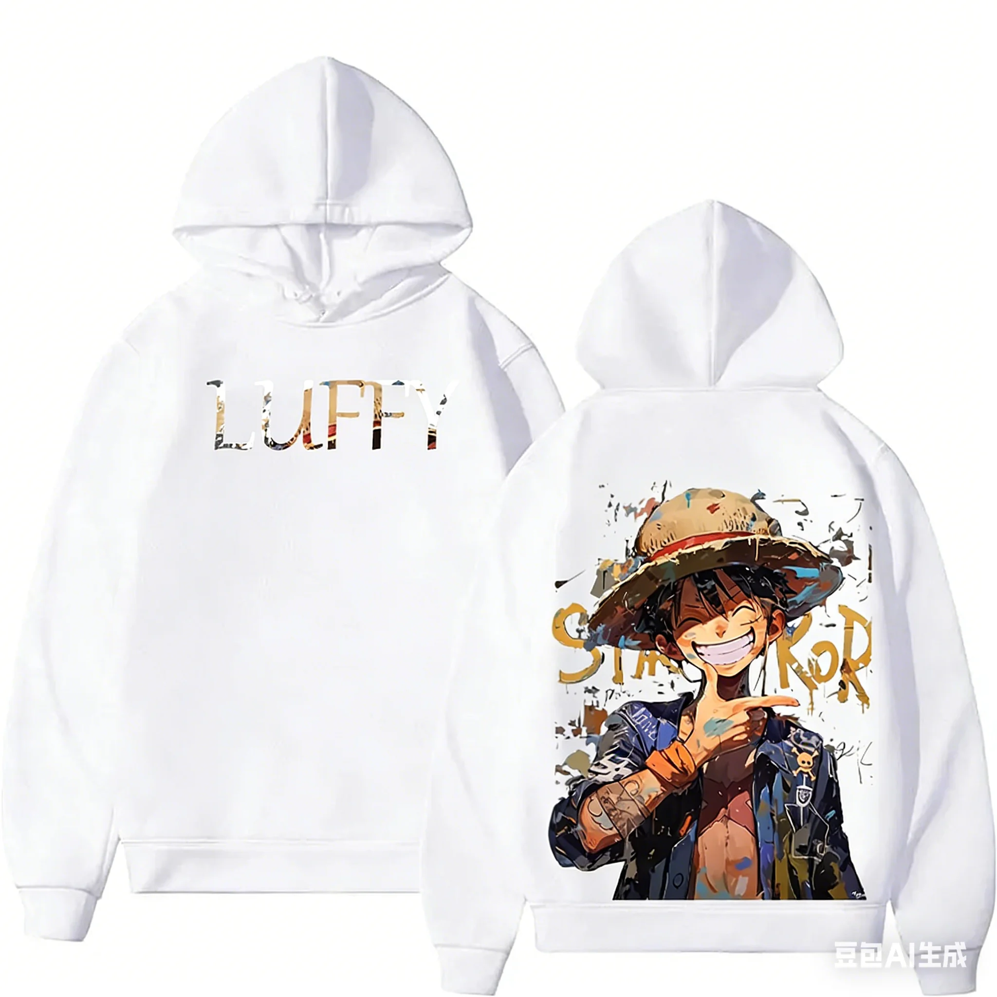 One Piece Luffy Cosplay Herbst/Winter Kinder Kapuzenpullover Harajuku Y2k Street One Piece Enthusiast Langarm-Oberteil