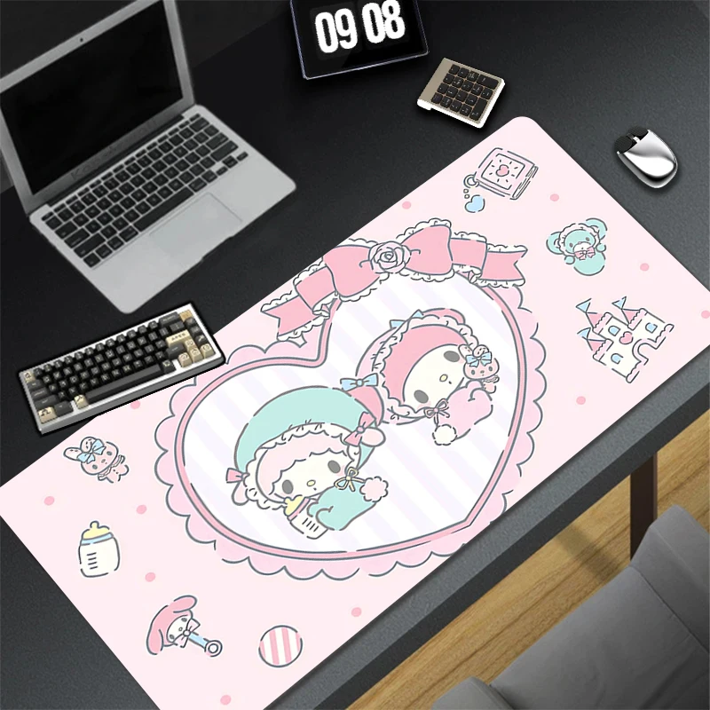 Mouse Pad Pink Kawaii Anime Bunny Mousepad Laptop My M-melody Gaming Accessories Keyboard Rug PC Cartoon Cute Desk Mat XL Carpet