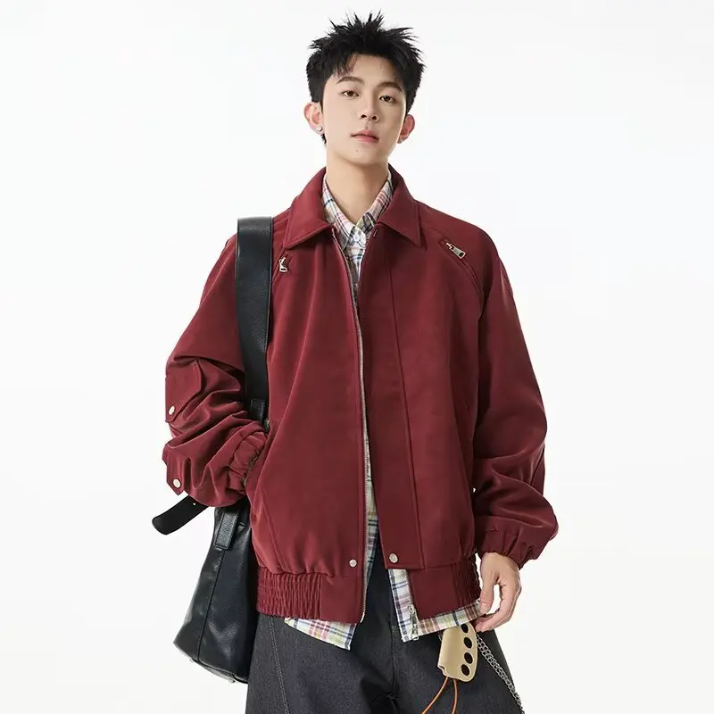 

Men's American Retro Leather Jacket with Marble Pattern, Versatile Casual, Sporty and High-End Leather Jacket