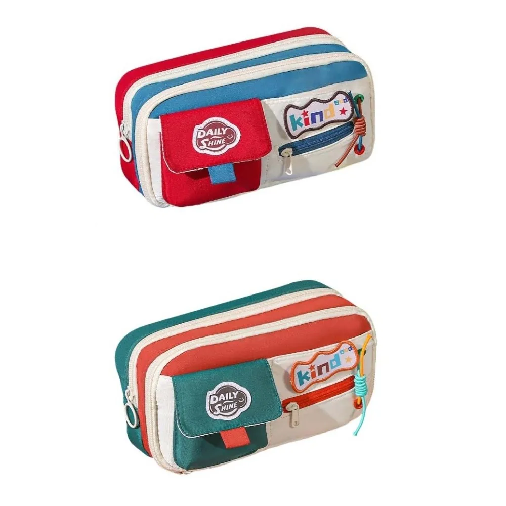 سعة كبيرة الدوبامين حقيبة أقلام رصاص مستحضرات التجميل تخزين متعدد الطبقات القرطاسية حقيبة التخزين المنظم لوازم المحمولة