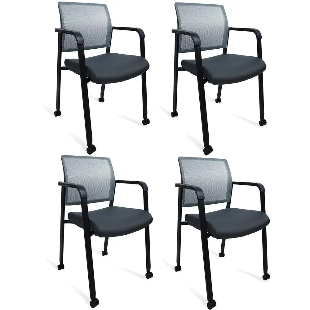 

Conference Room Chairs with Wheels and Paddle, Ergonomic Mesh Back and Arms for Meeting, Conference, Reception, Training Room a