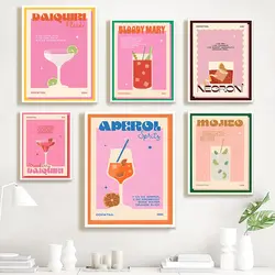Cocktail Mojito Juice Drinks Bar Vintage Wall Art Canvas Painting Nordic Posters And Prints Wall Pictures For Living Room Decor