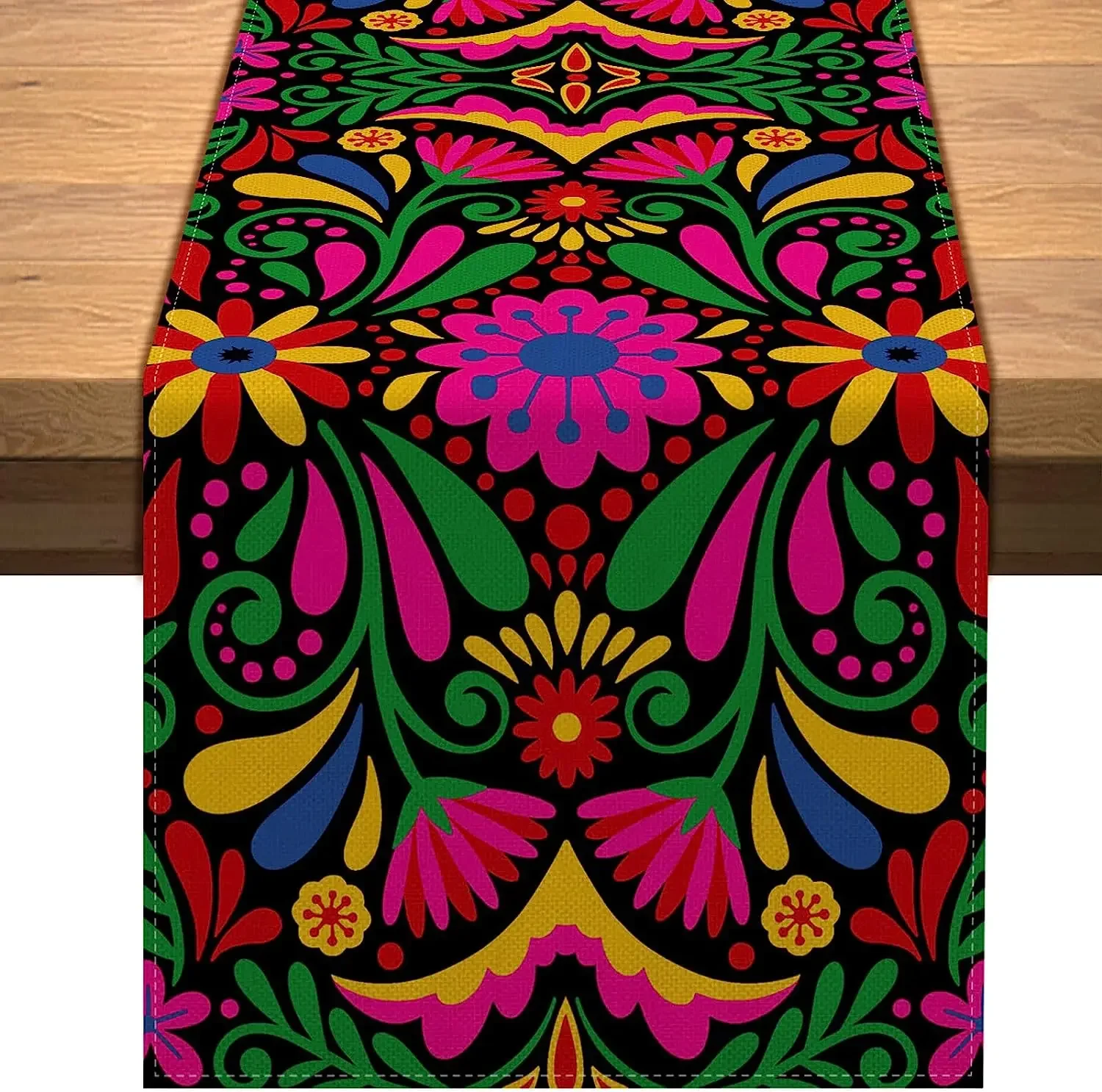 Mexican Day of The Dead Linen Tablel Runners Kitchen Table Decor Cinco De Mayo Table Runners Holiday Party Halloween Decorations