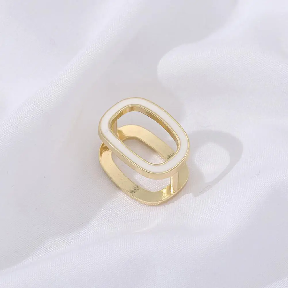 Scarf Buckle Ring Alloy Double Layers Oblong Shape Luxury Fix Shawl Anti-crack Smooth Edge Dating Scarf Buckle Scarf Accessories