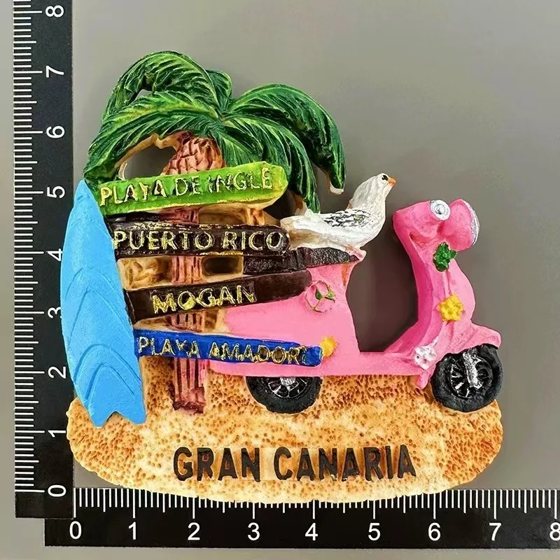 Creative Resin Beach Tourist Souvenir Magnetic Refrigerator Sticker Gift from Gran Canaria, Spain