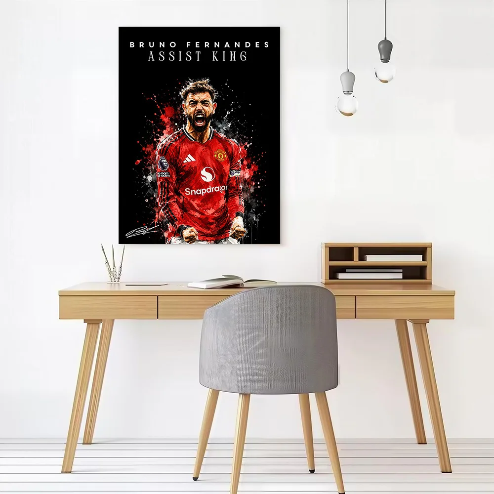 Bruno Fernandes Assist King Poster Canvas Wall Art Custom Photo Print Modern Painting for Fans Decorative Picture Decor Luxury