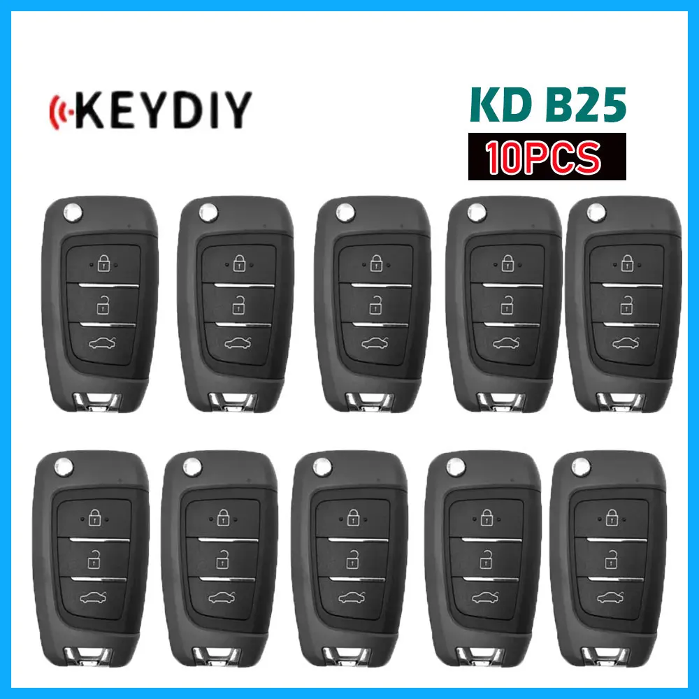 

10pcs KEYDIY KD B25 Universal Car Remote Key 3 Buttons Multifunctional Car Remote Key for Hyundai Style KD300 and KD900 URG200