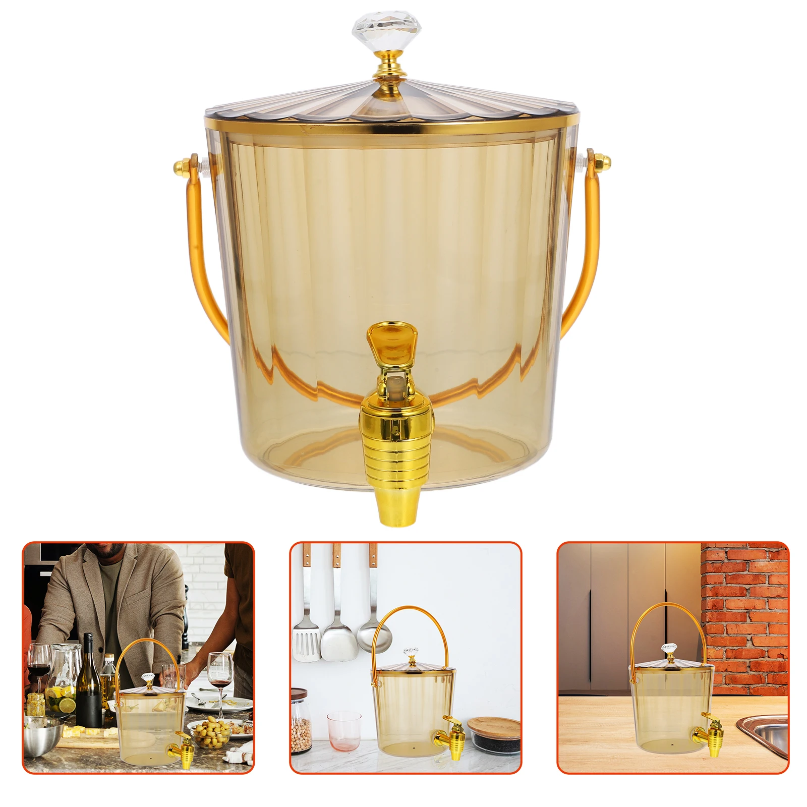 

Dispenser with Faucet Lid Covered Portable Beverage Dispenser Plastic Drink Dispenser for Parties Home Outdoor