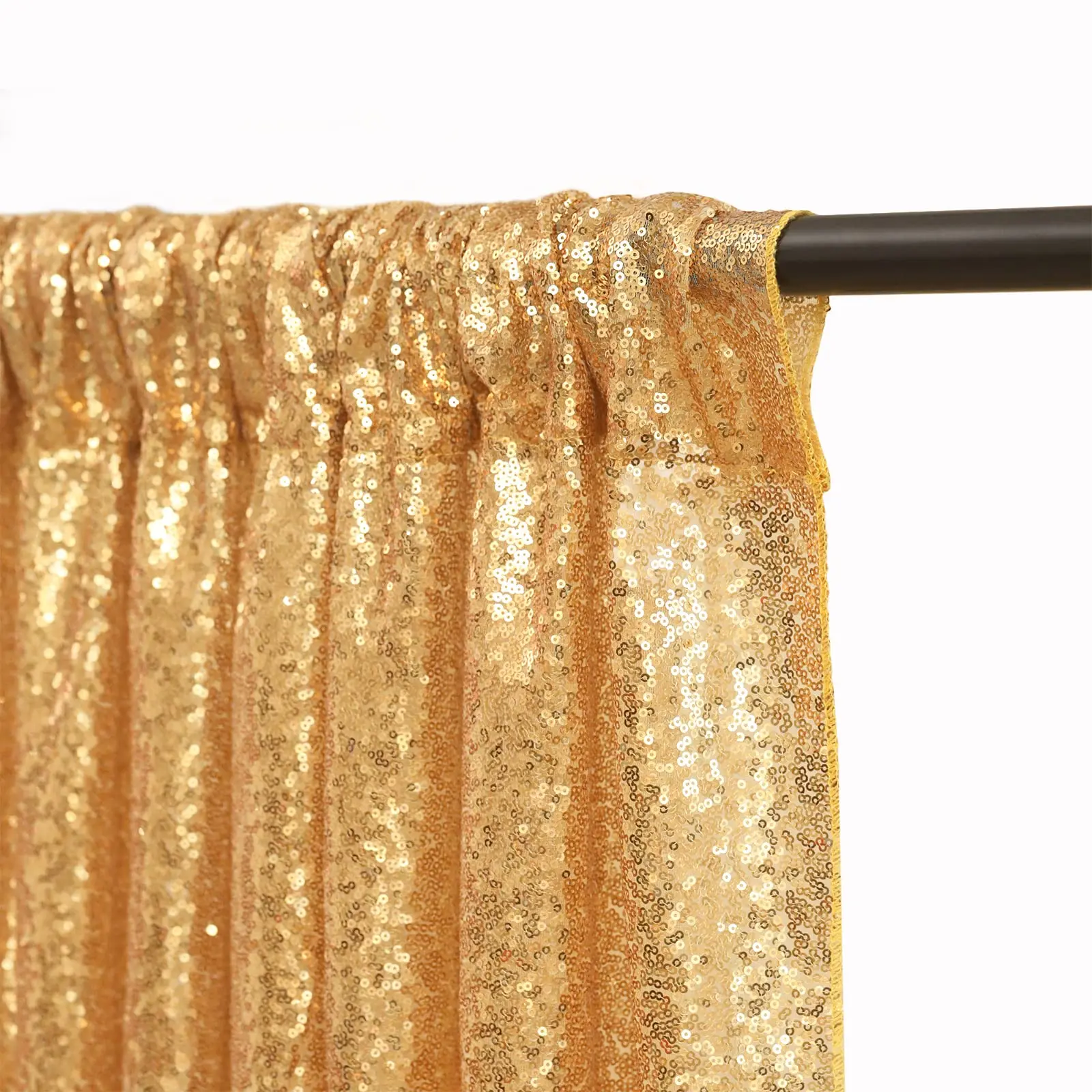 2PCS Gold Sequin Party Backdrop Curtain Panels Stage for Wedding Birthday Wall Decor Glitter Drapes Sparkle Background Drapes view 5