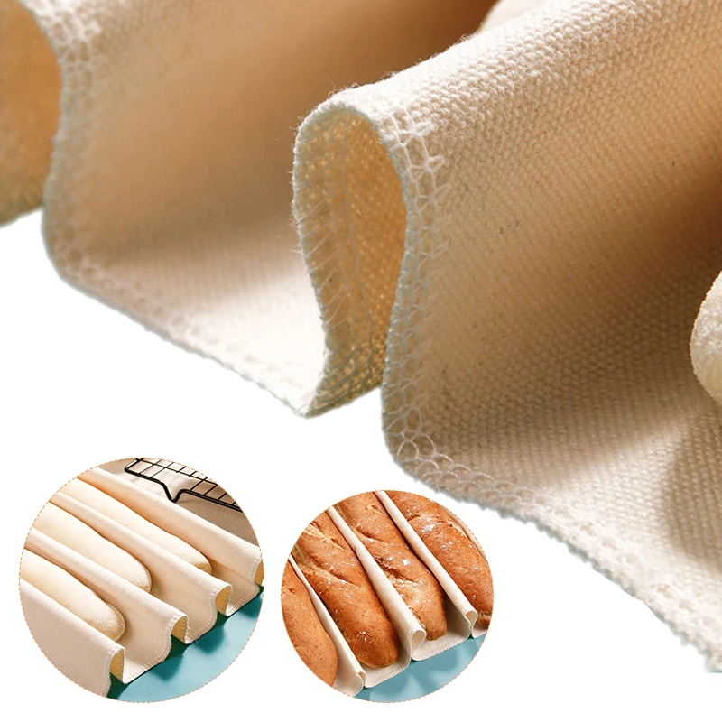 

Linen Baker's Couche Baking Mat for Baguette Dough Proofing Natural Flax Fermentation Cloth Bread Shaping Proving Tool