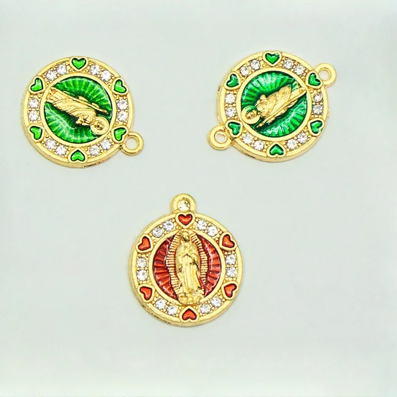 10/20 Pcs DIY, Alloy, Religious, Virgin & Saint Jude Diamond Pendant Necklace Bracelet Jewelry Making Single Pendant Accessories