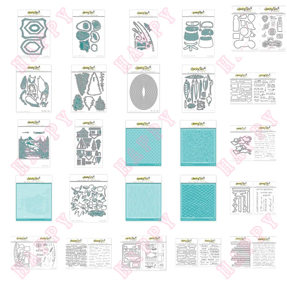 

Summer Cutting Dies Stamps Stencils Cabins Trees Rod Shield Water Lily Scrapbook Diary Decoration Paper Craft Embossing Template