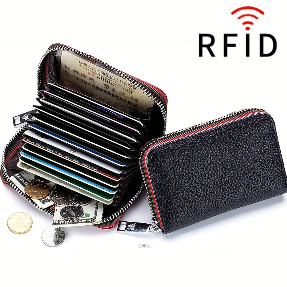 Credit Card Holder Accordion Wallet for Men Women Small PU Leather RFID Blocking Card Cases Holder Organizer Bag