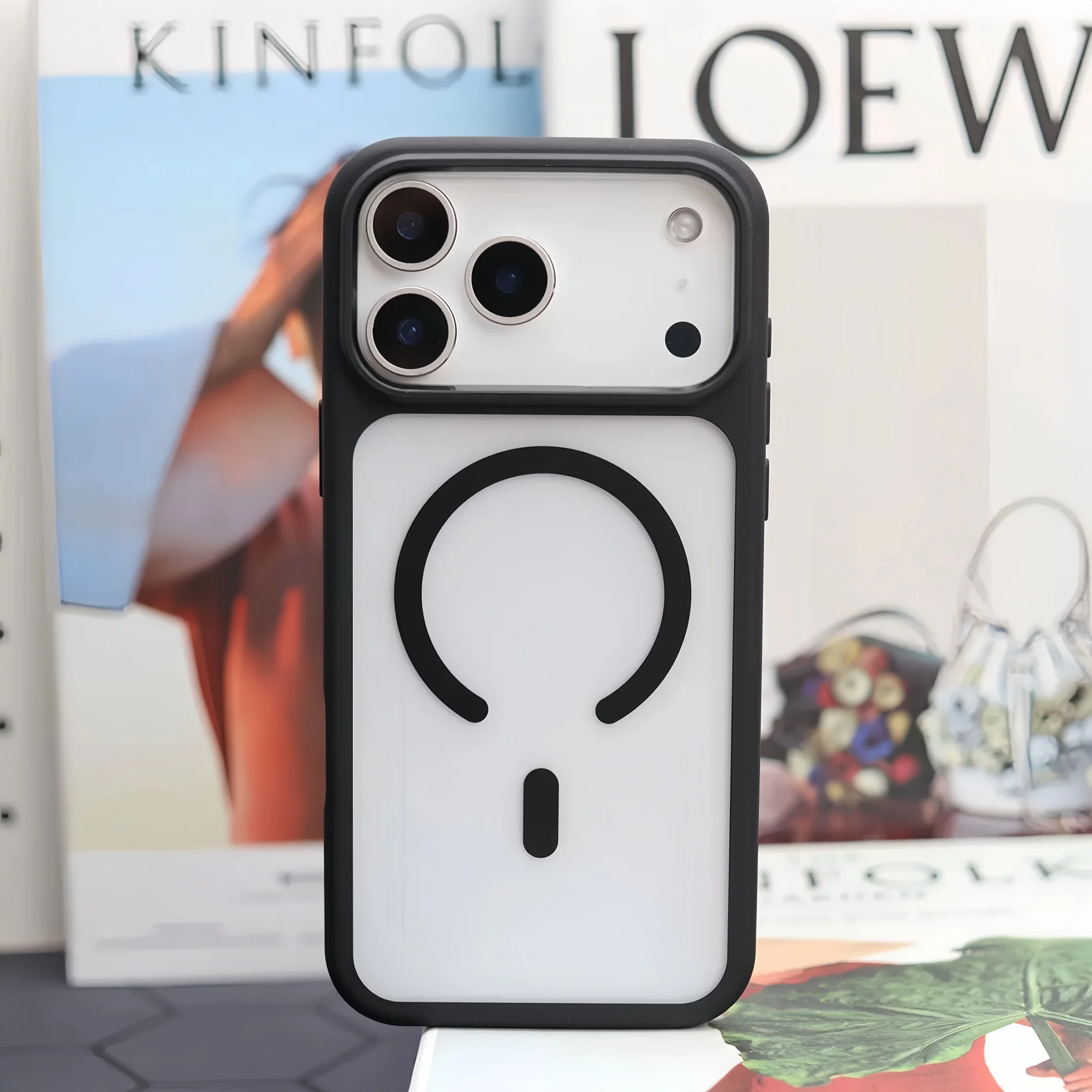 حافظة هاتف واقية من الأكريليك الناعم المغناطيسي الشفاف المقاوم للصدمات لهاتف iPhone17Pro Max/17Pro/17/Air، قطرة متينة