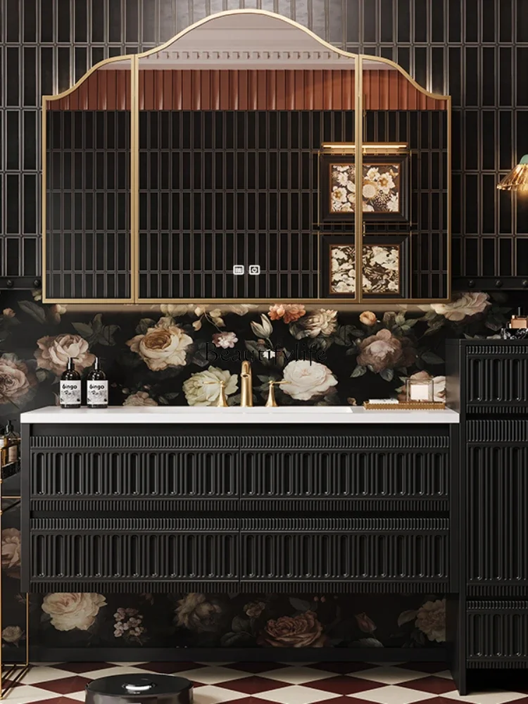 

4*New Oak French Retro Bathroom Cabinet Combination Integrated Side Cabinet