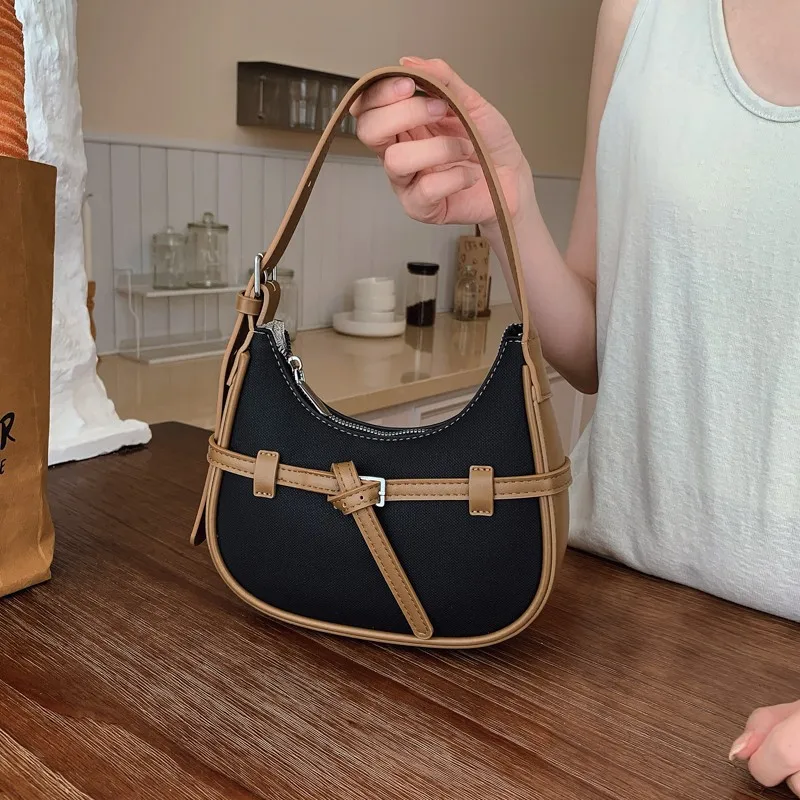 

2025 Winter Women's Underarm Bag, Genuine Leather Multi-way Shoulder Crossbody Purse, Vintage Small Tote for Work Commute Dating