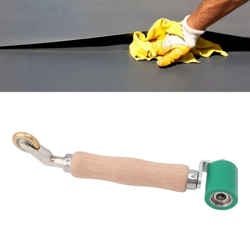 40mm Wallpaper Roller Seam Roller Steel, Wood Handle Silicone Seam Roller Dual Use Brass Wheel for PVC Welding B image 6