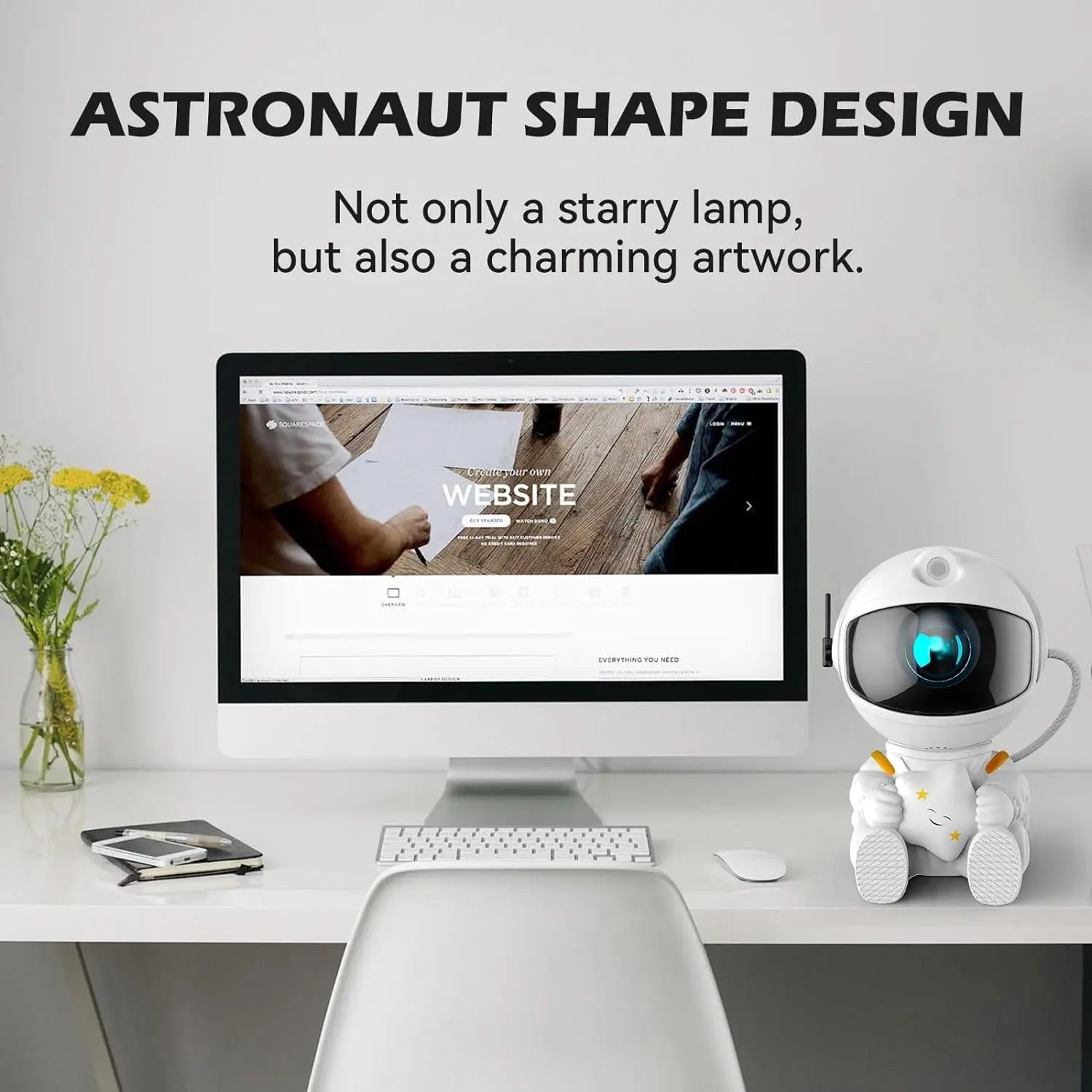 Imagem -06 - Astronaut Projector Led Night Light Galaxy Star Starry Sky Porjetores Lâmpada Decoração do Quarto Presentes Decorativos para Crianças