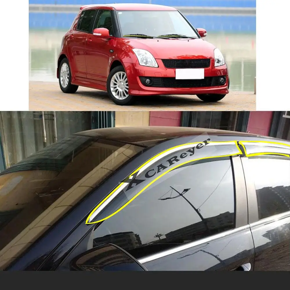For SUZUKI Swift 2005 2006 2007 2008 2009 2010 2011 2012 Car Sticker Plastic Window Glass Wind Visor Rain/Sun Guard Vent