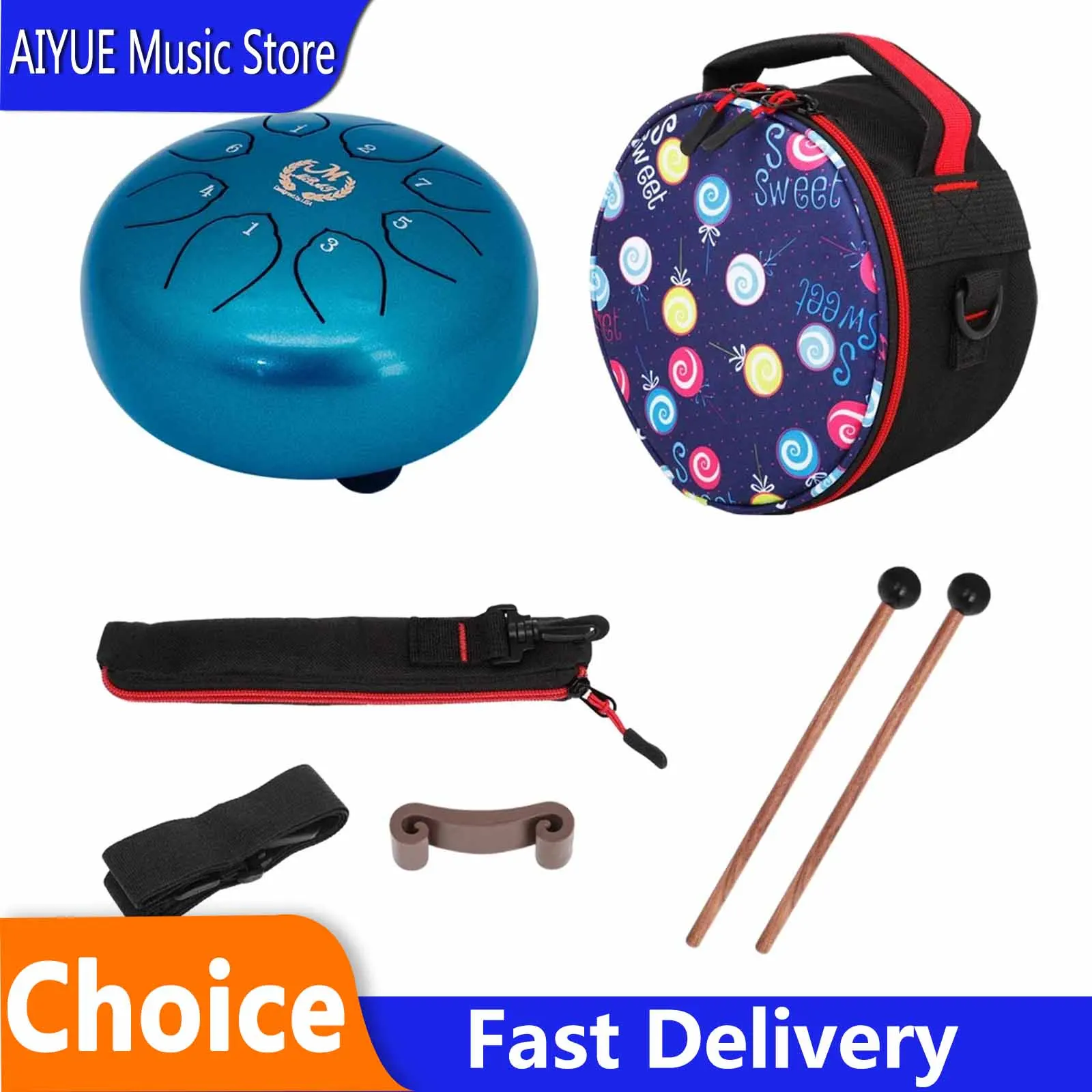 m-mbat-6-inch-8-tone-steel-tongue-drum-ethereal-drum-with-bag-suitable-for-music-lovers-meditation-yoga-percussion-instrument