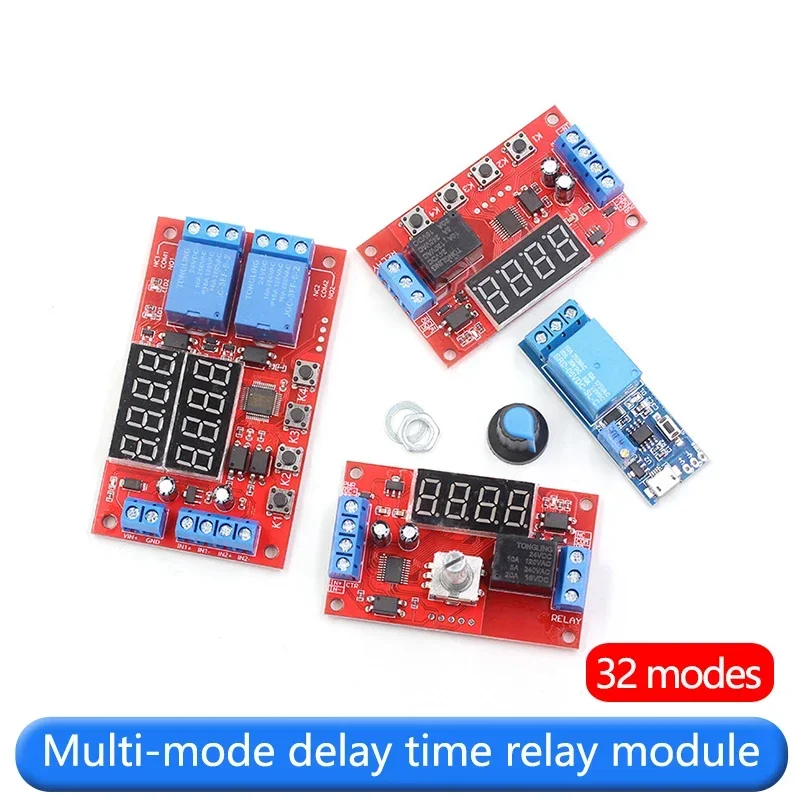 Multi-Mode Delay Timer Relay Module 5V 12V 24V with Enclosure Delay Relay with Knob Wide Voltage Trigger Delay Relay