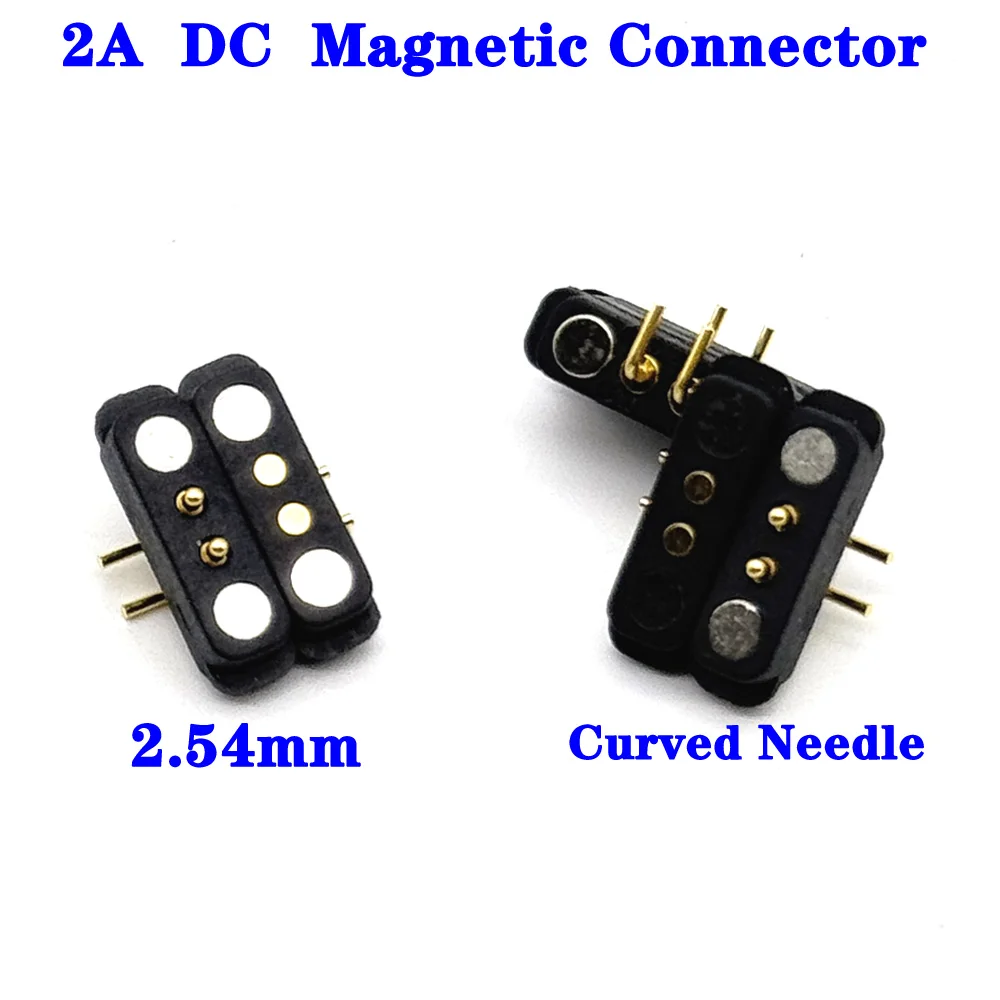 

3Pin Waterproof Magnetic Pogo Pin Connector Spring Loaded Male Female Curved Needle DC Signal Transmission Charging